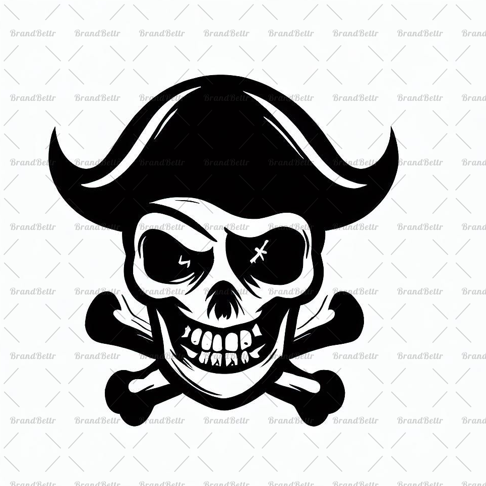 Piratenschädel und gekreuzte Knochen